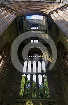 Ruins of Fountains Abbey in North Yorkshire, England