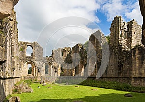 Ruins of Fountains Abbey in North Yorkshire, England