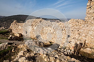 Ruins of Genoese Cembalo fortress. Balaklava, Crimea