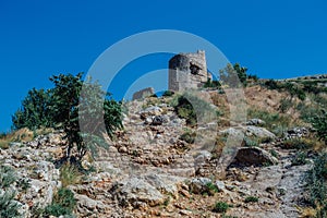 Ruins of Genoese Cembalo fortress. Balaklava, Crimea photo