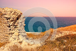 Ruins of the Genoese fortress of Caffa Feodosia Crimea photo