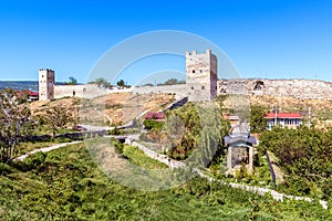 Ruins of Genoese fortress in Feodosia, Crimea