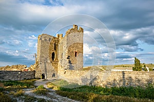 The ruins of Genoese fortress in Feodosia, Crimea