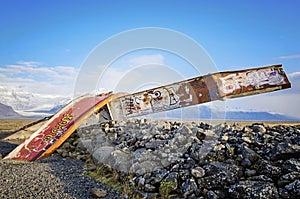 Ruins of Gigjukvisl Bridge Iceland