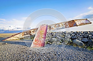 Ruins of Gigjukvisl Bridge Iceland