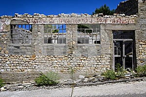 Ruins on the Goli otok prison in Croatia photo