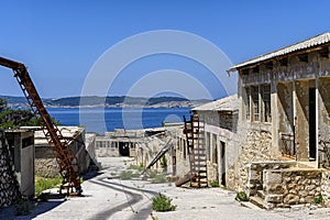 Ruins on the Goli otok prison in Croatia photo