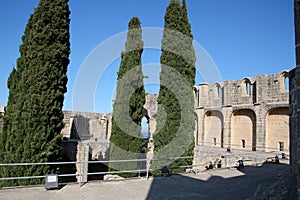 The ruins of the Gothic Bellapais Abbey, Northern Cyprus