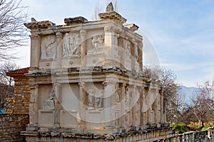 Ruins of grandiose temple Sebasteion of Aphrodisias, Caria, Turkey photo
