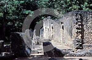 Ruins Great Mosque ruins Gedi, Gede, Malindi, Kenya