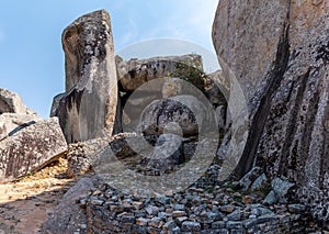 Ruins of Great Zimbabwe during a nice winter day