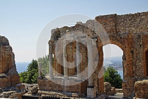 Ruins of the Greek Roman, Taormina, Sicily, Italy