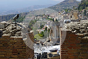 Ruins of the Greek Roman, Taormina, Sicily, Italy