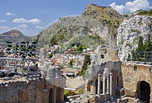 Ruins of the Greek Roman, Taormina, Sicily, Italy