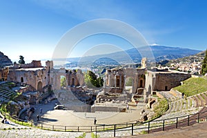 Ruins of the Greek Roman Theater, Taormina, Sicily