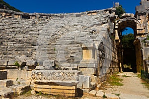 Ruins of Greek-Roman theatre of Myra in Demre, Antalya province in Turkey