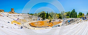 Ruins of the Greek theatre in Syracuse, Sicily, Italy