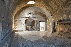 The ruins of Herculaneum excavation