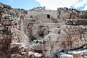 Ruins of Herodium Herodion Fortress of Herod the Great, Judaean Desert near to Jerusalem, Israel