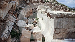 Ruins of Herodium Herodion Fortress of Herod the Great, Judaean Desert near to Jerusalem, Israel