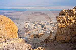 Ruins of Herods castle in fortress Masada, Israel