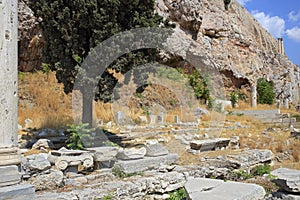 Ruins at the hill of Athens Acropolis