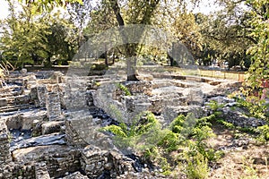 Ruins of a historic cathedral near Nice, France.