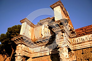 Ruins in the historical center of Rome.