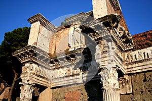 Ruins in the historical center of Rome.