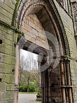 The ruins of Holyrood Abbey in Edinburgh
