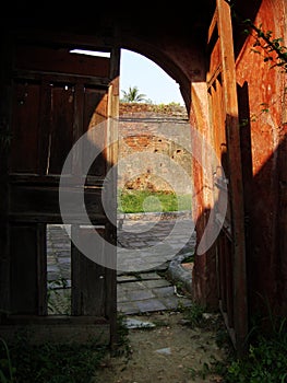 Ruins of Hue palace doorway - Vietnam