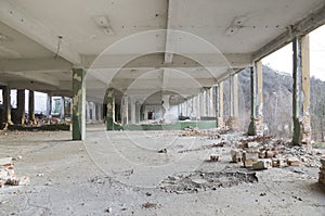 Ruins of a huge empty building