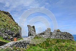 Ruins of King Arthurs castle in Tintagel photo