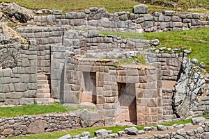 Ruins of Inca`s ceremonial stone bath Tambomachay