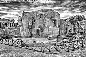 Ruins inside the Great Baths at Villa Adriana (Hadrian's Villa),