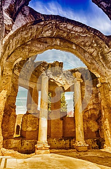 Ruins inside the Great Baths at Villa Adriana (Hadrian's Villa),