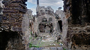 Ruins of the interior of Rani Mahal or Palace, Golkonda fort, Hyderabad, Telangana