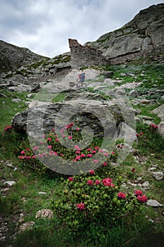 Ruins of italian old barracks near french Alps