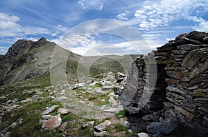 Ruins of italian old barracks near french Alps