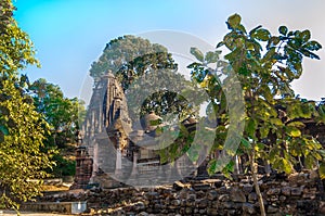 Ruins of the Jain and Shiva temples in Polo forest in Gujarat, India