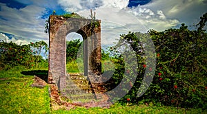 Ruins of Kai-Kover-All fort on the Kykoveral island in Essequibo delta,Cuyuni-Mazaruni in Guyana