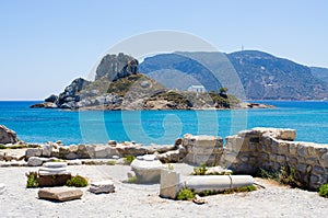 Ruins of Kefalos beach on Kos island, Greece