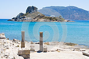 Ruins of Kefalos beach on Kos island, Greece