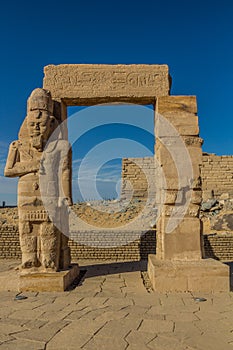 Ruins of Kertassi temple on the island in Lake Nasser, Egy