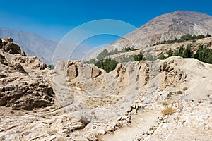 Ruins of Khaakha Fortress in the Wakhan Valley in Ishkashim, Gorno-Badakhshan, Tajikistan.