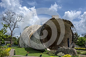 The ruins of the Kilinochchi Water Tower in Sri Lanka.