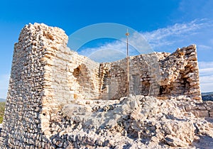 Ruins of Kritinia castle on Rhodes island, Greece