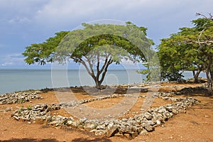 Ruins of La Isabella settlement in Puerto Plata, Dominican Republic.