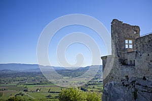 Ruins of the Lacoste Castle, Luberon, Vaucluse, France