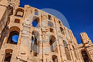 Ruins of the largest coliseum in North Africa. El Jem,Tunisia, UNESCO